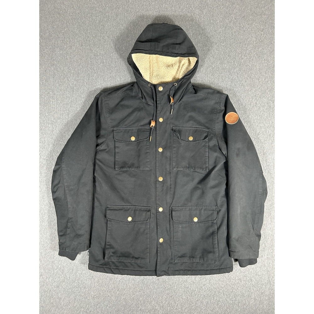 Obey Quality Dissent Sherpa Lined Parka Mens Black Hooded Field Jacket M